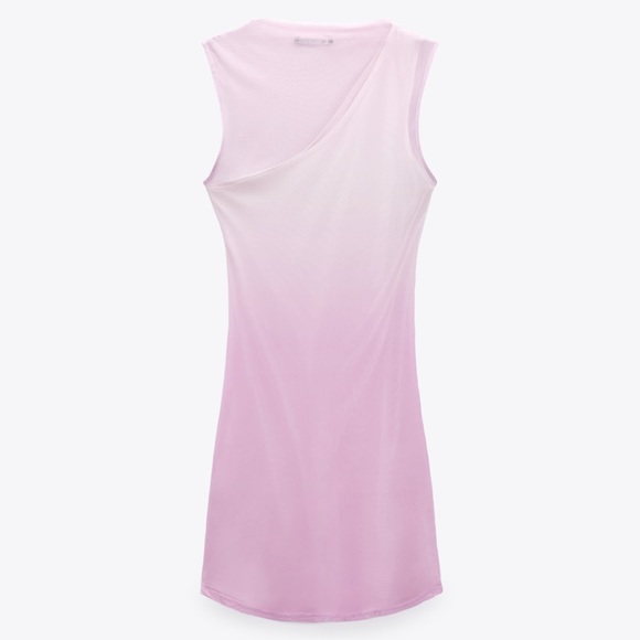 Zara draped tulle mini dress Pink NWT - Picture 10 of 11